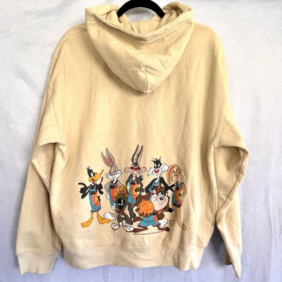 Looney Tunes Space Jam Tune Squad Hoodie Sweatshirt Bugs Cream Tan Size Unknown - Picture 8 of 16